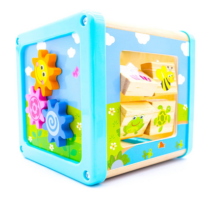 LOTTI & WILL Play Cube multifunktionaler Spielwürfel aus Holz 18 m+