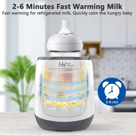 HEY VALUE 5w1 sterylizator podgrzewacz do butelek i słoików, szybkie podgrzewanie mleka 2-6 min