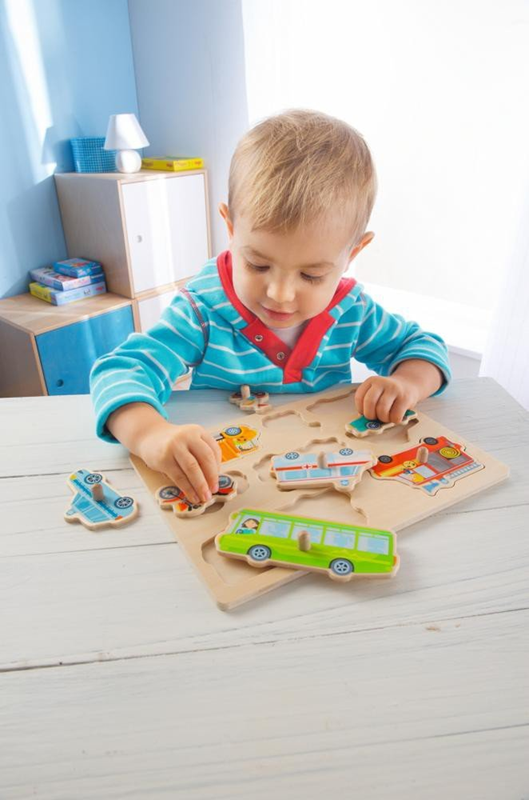 HABA Steckpuzzle Holzfahrzeuge 8 Teile 21 x 30 cm