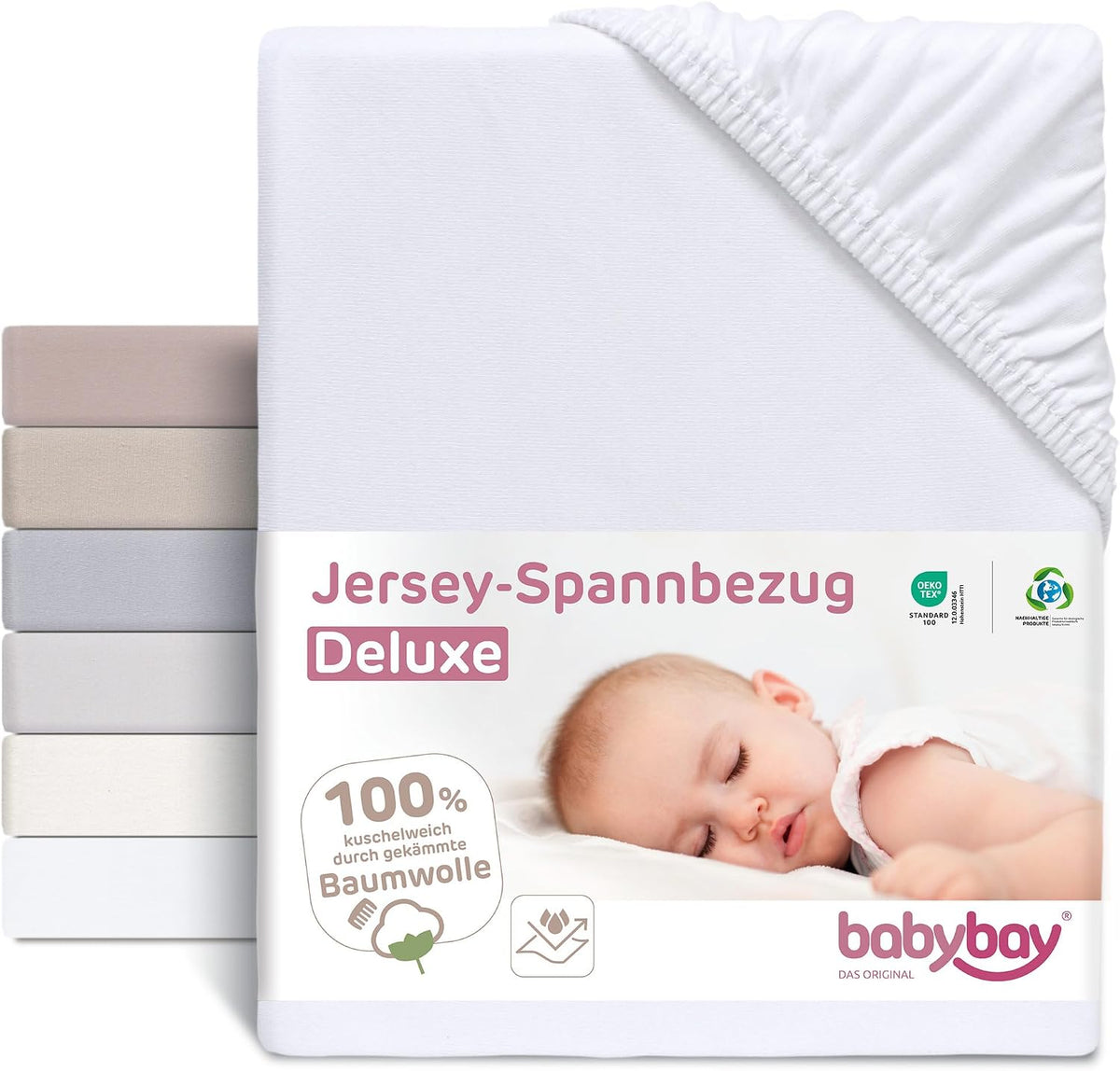 BABYBAY Spannbettlaken mit Membran 89x50 cm