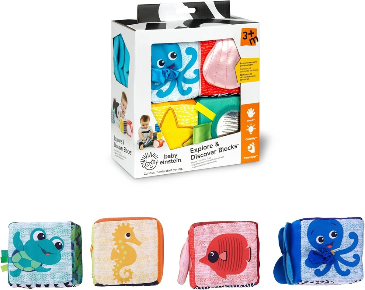 BABY EINSTEIN Explore & Discover Blocks Lernwürfel weich 4 Stück