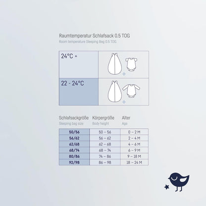 JULIUS ZÖLLNER Sommerschlafsack 0,5TOG Gr.56/62 TWIGGY
