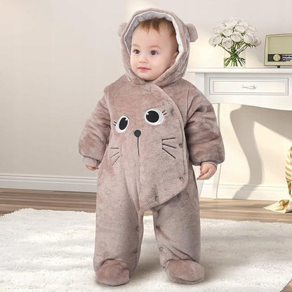 JIAMY Winteroverall mit Kapuze 6-9 Monate 56 cm KATZE