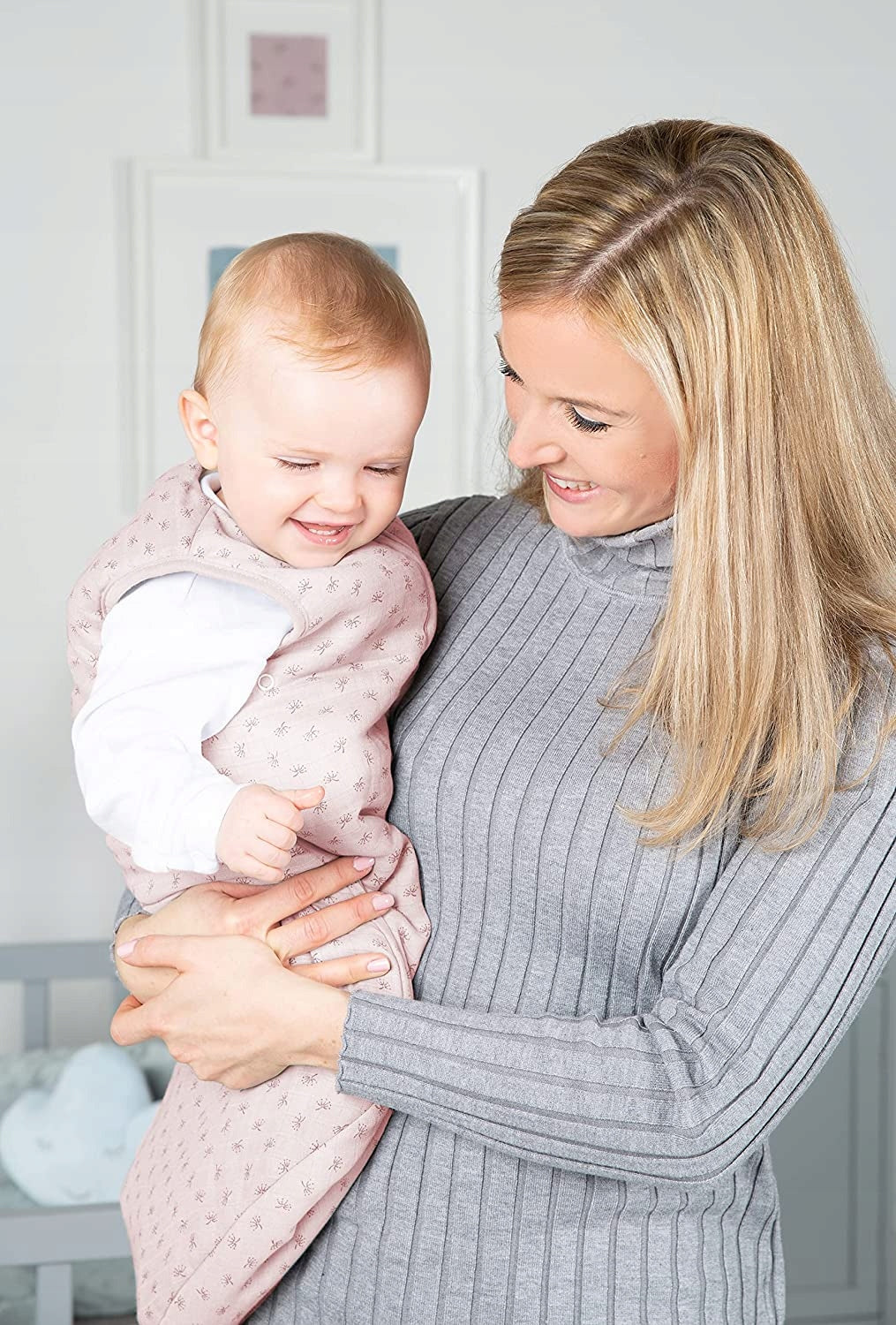 ROBA śpiworek do spania 70cm muślin GOTS, różowy śpiwór dla dziecka z certyfikowanej bawełny