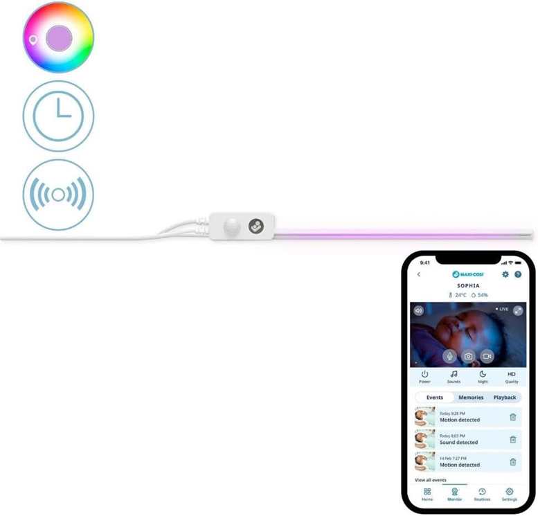 MAXI-COSI Glow intelligens, alkalmazással vezérelhető, kiságy alá helyezhető éjszakai lámpa, 30 cm