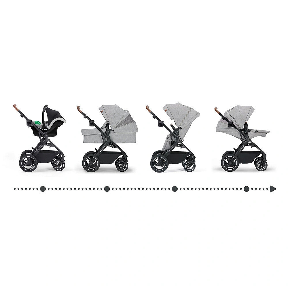 KINDERKRAFT B-TOUR 3-in-1 Multifunktionskinderwagen bis 22kg + Babyschale MINK PRO