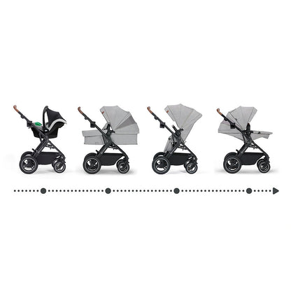 KINDERKRAFT B-TOUR 3-in-1 Multifunktionskinderwagen bis 22kg + Babyschale MINK PRO