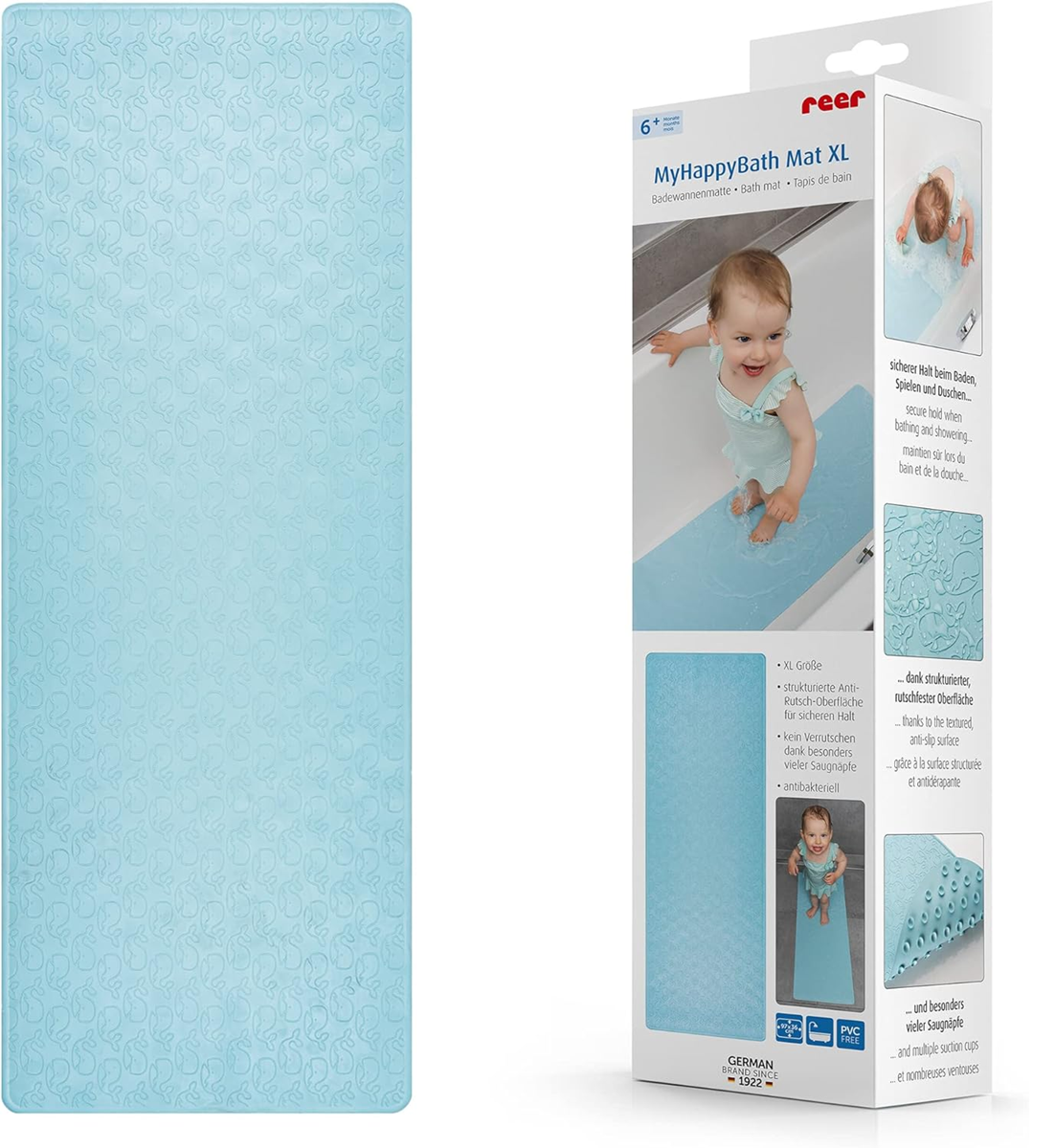 REER MyHappyBath XXL Antirutschmatte für Badewanne und Dusche 36x97 cm