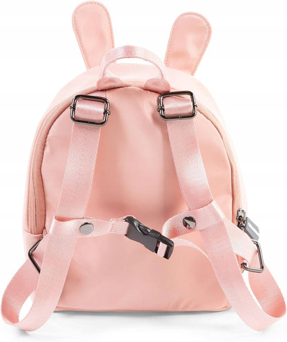 CHILDHOME My First Bag PLECAK dla dzieci miś, różowy plecak dziecięcy z uszami i regulowanymi paskami