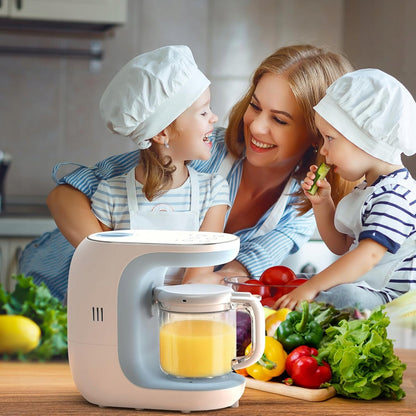 ECCOMUM Küchenmaschine 5in1 Dampfgarer Mixer Sterilisator + Spatel