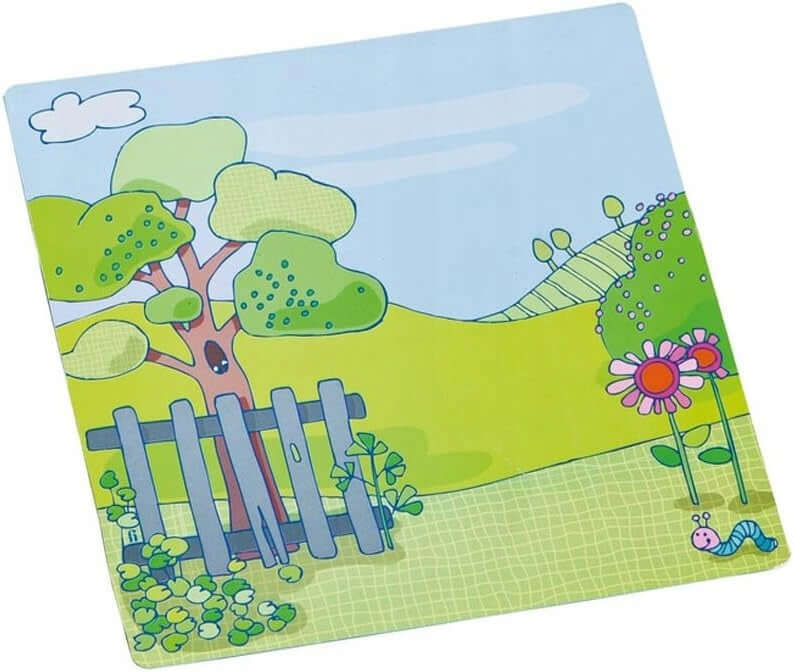 HABA układanka magnetyczna Ubierz Lilli 4 tła 54 magnesy, kolorowe tło ogrodowe do zabawy
