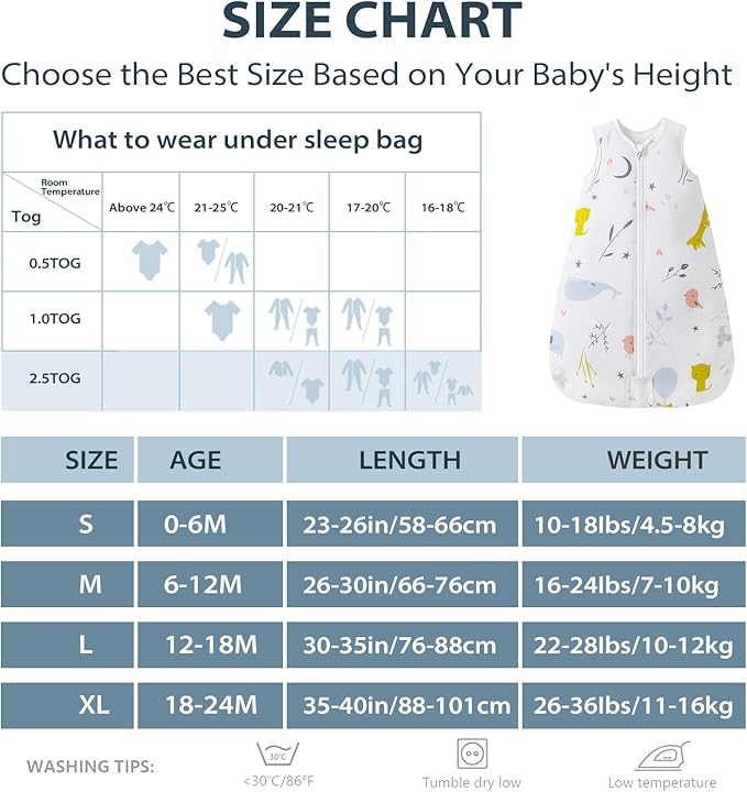 MOSEBEARS Schlafsack 2,5TOG 12-18 Monate