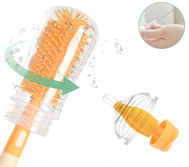 VICLOON 3in1 Silikonbürsten zur Reinigung von Flaschen, Saugern, Strohhalmen 28cm