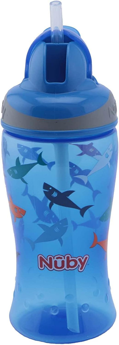 NUBY Flip-it Cup hrnek netekoucí se slámkou 12 m+ 360 ml ŽRALOCI