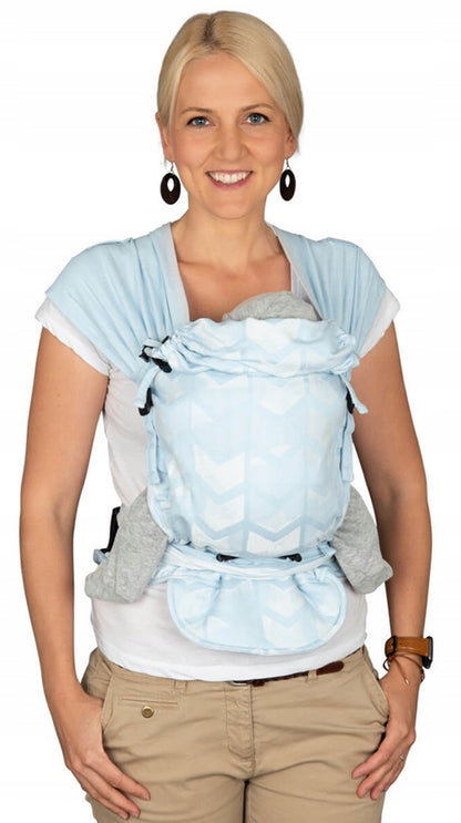 HOPPEDIZ hop-tye buckle nosidełko ergonomiczne 0-30 msc. niebieskie nosidełko mei-tai dla niemowląt