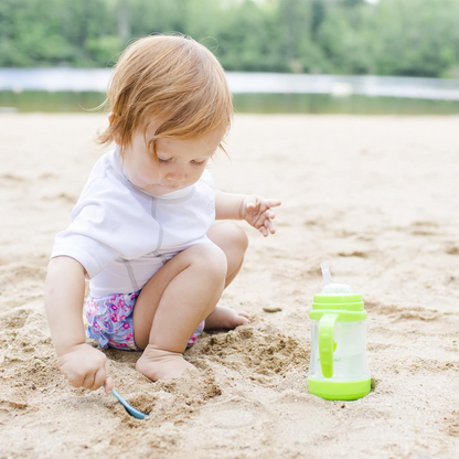GREEN SPROUTS Sip & Straw Cup Trinklernbecher Glas Ausguss Strohhalm 6 m+
