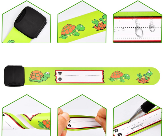 Wasserfeste SOS-Armbänder für Kinder, 8 Stück – Produktfoto 2