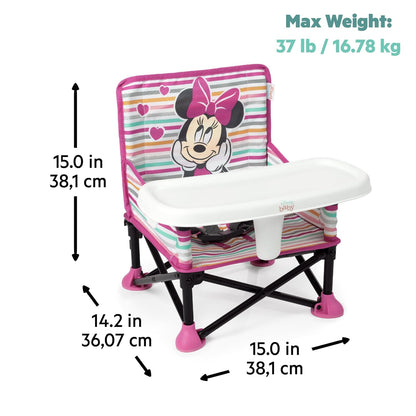 BRIGHT STARTS Minnie Maus Reise-Hochstuhl 3-in-1 mit Tablett