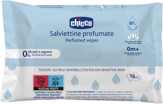 CHICCO duftende Feuchttücher mit Lotusblütenextrakt x16