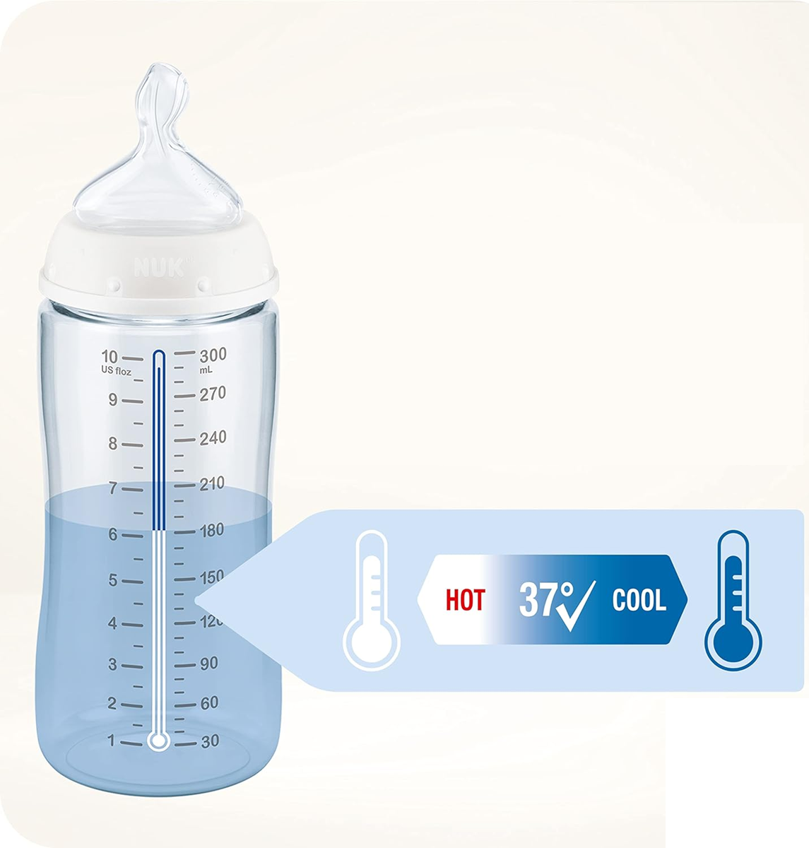 NUK First Choice butelka szklana 240 ml smoczek M 3 m+ KONIK MORSKI