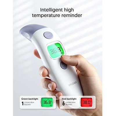 HYLOGY berührungsloses 4-in-1-Stirn-, Ohr-, Raum- und Lebensmittenthermometer + Etui