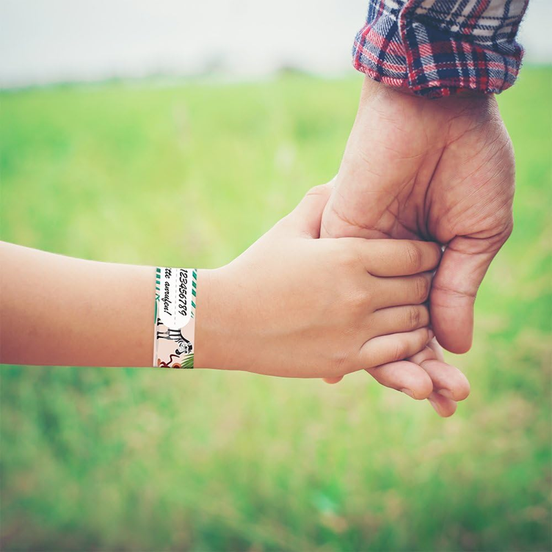 TAMPEN wasserdichte SOS-Armbänder für Kinder 5 Stück + Filzstift