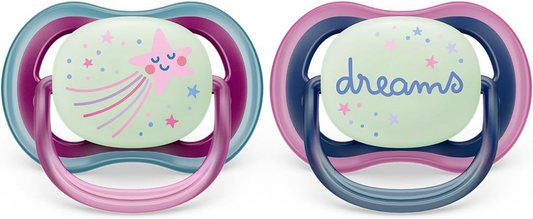 PHILIPS AVENT Chupetes Ultra Air Night x 2 6-18m Brillan en la oscuridad