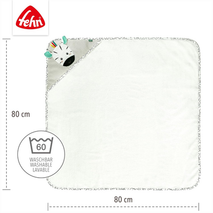 FEHN Zebra Kapuzenhandtuch 80x80 cm