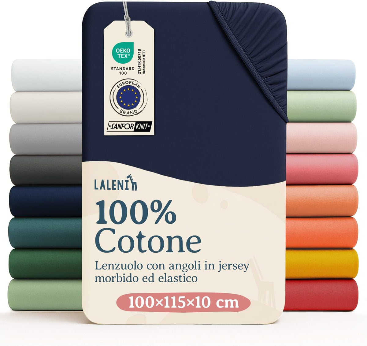 LALENI Spannbettlaken für Babybetten 100x115 cm