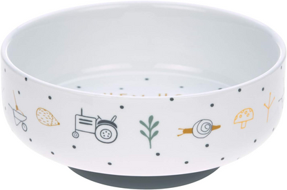 LÄSSIG Garden Explorer Porzellan-Schale mit rutschfestem Boden FARM