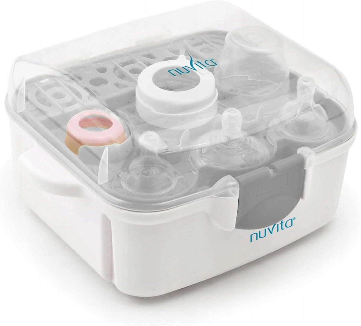 NUVITA 1085 Mikrowellensterilisator für 3 Flaschen und Zubehör