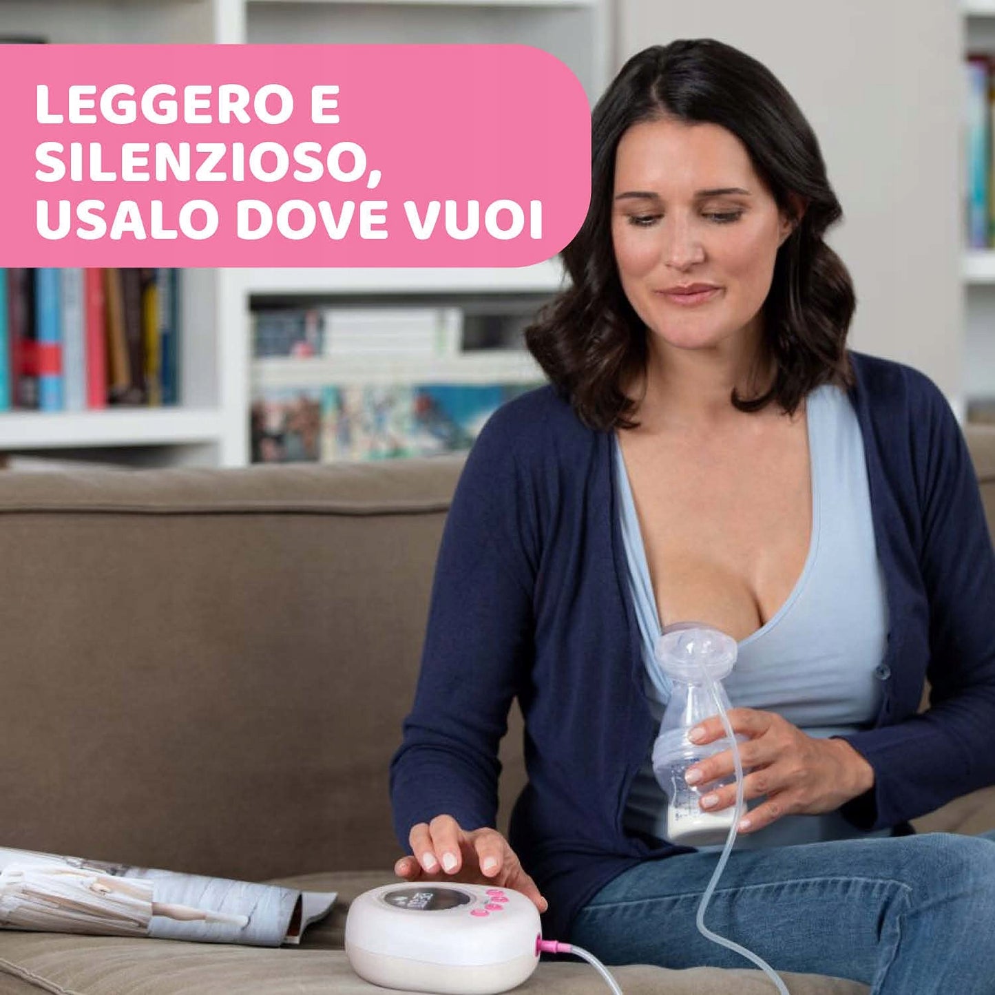 CHICCO Naturally laktator elektryczny różowy