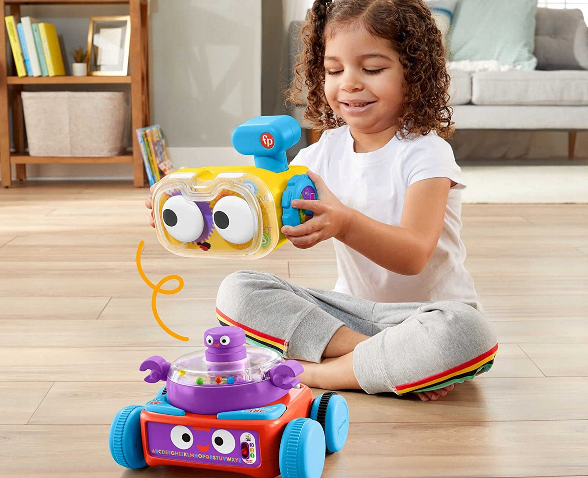 FISHER-PRICE interaktywny robot LINUS język niemiecki, kolorowa zabawka 4w1 dla dzieci 6 m+