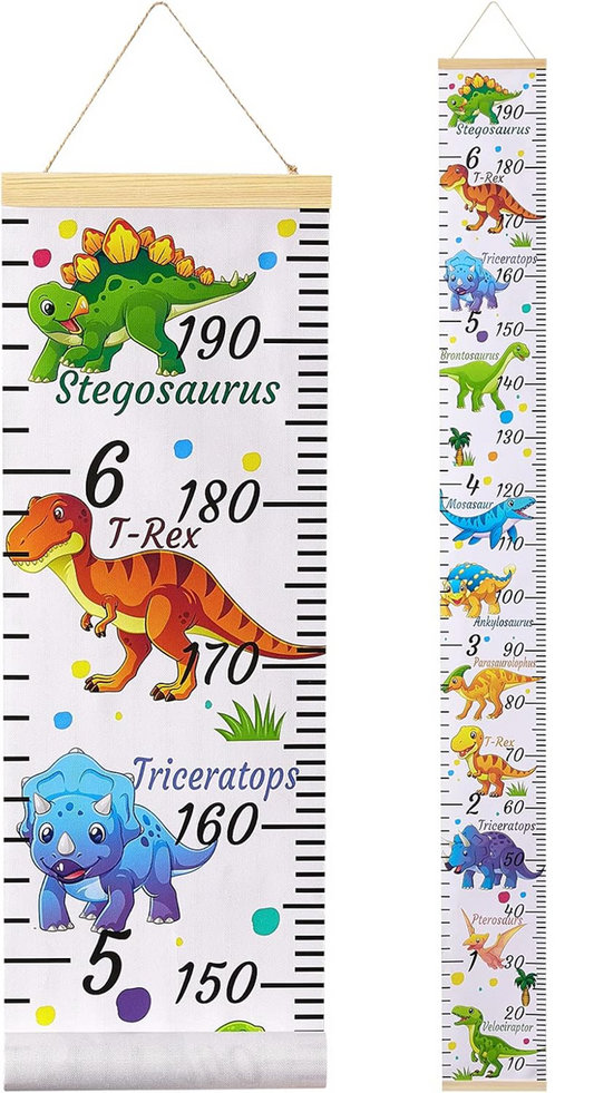 BEINOU závesná rastová mierka z plátna a dreva, 200 cm