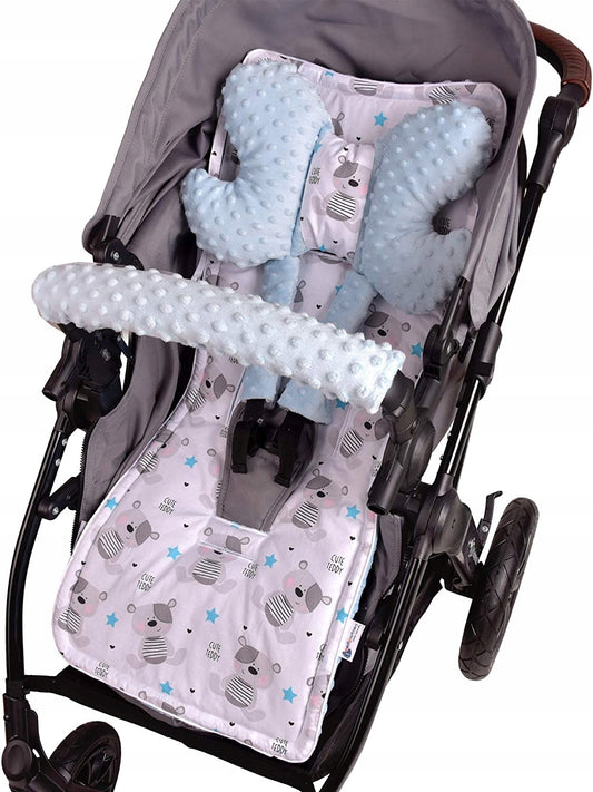 MEDI PARTNERS inserto per passeggino farfalla copertina cuscino 4 pezzi MINKY