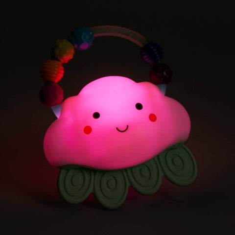 B.TOYS Rain-Glow Squeeze Silikonlampe mit Beißring WOLKE 11x13 cm