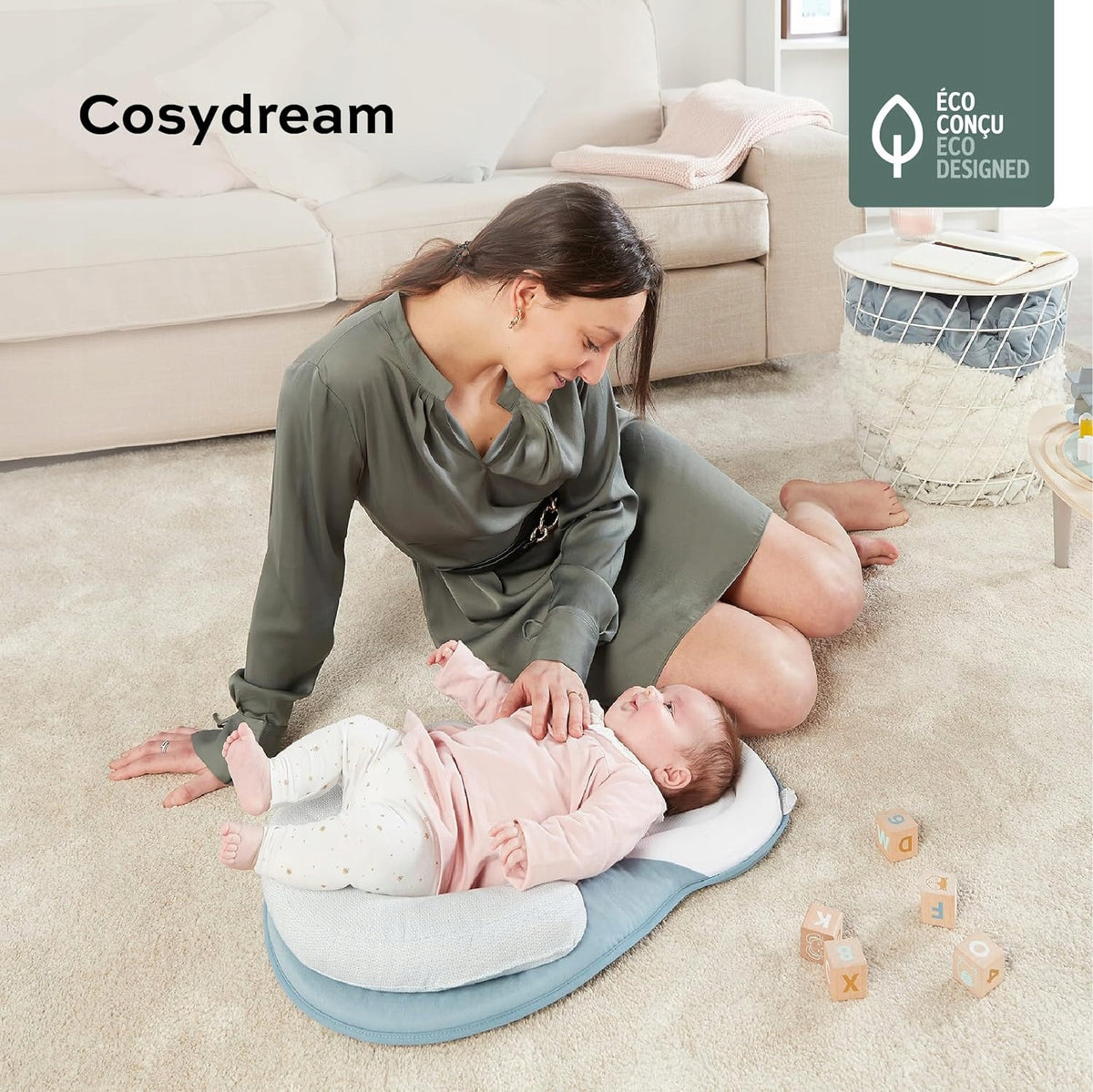 BABYMOOV cosydream poduszka stabilizator dla niemowląt, miękkie podparcie i komfort w pozycji leżącej