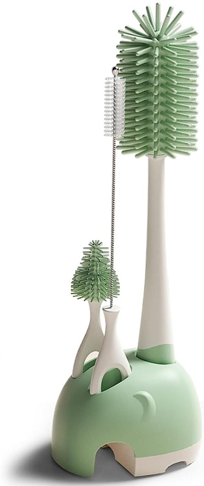 BEBAMOUR 3-in-1 Silikon-Reinigungsbürsten für Flaschen, Sauger, Strohhalme 32cm
