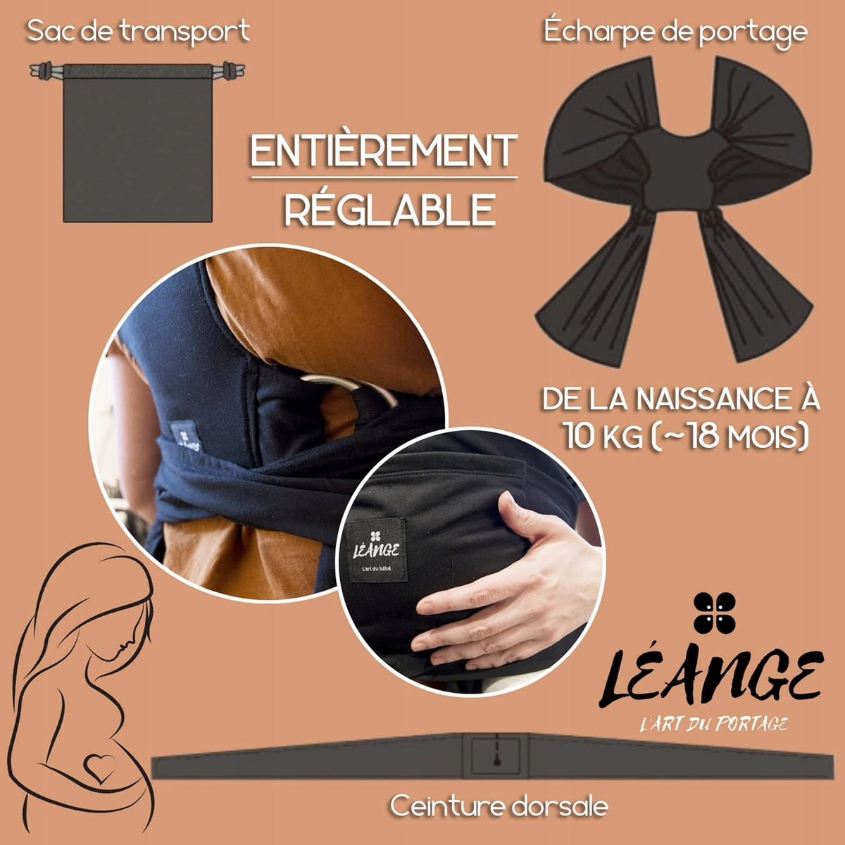 LEANGE 2-in-1 Babytragetuch
