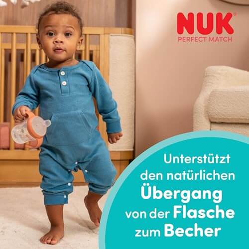 NUK Perfect Match Learner kubek 150 ml 6m+ Kubuś Puchatek, treningowy kubek z uchwytami i systemem przeciw wyciekaniu