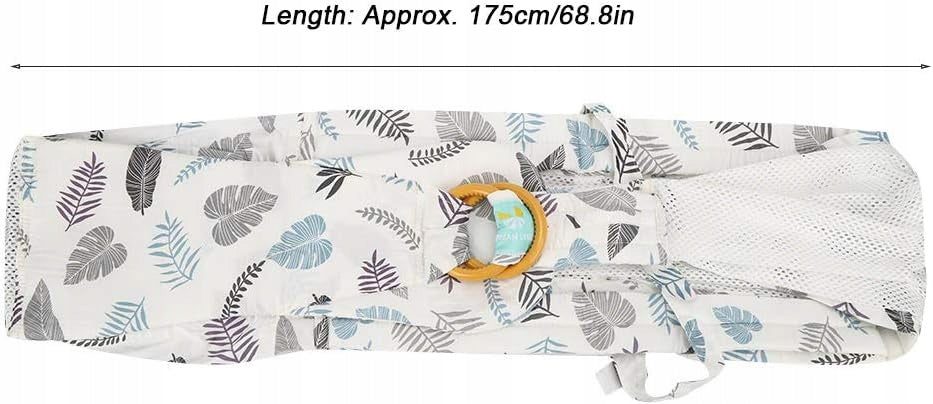 GOTOTOP nosidełko chusta kółkowa maks 15kg, lekka chusta do noszenia dziecka w liściasty wzór