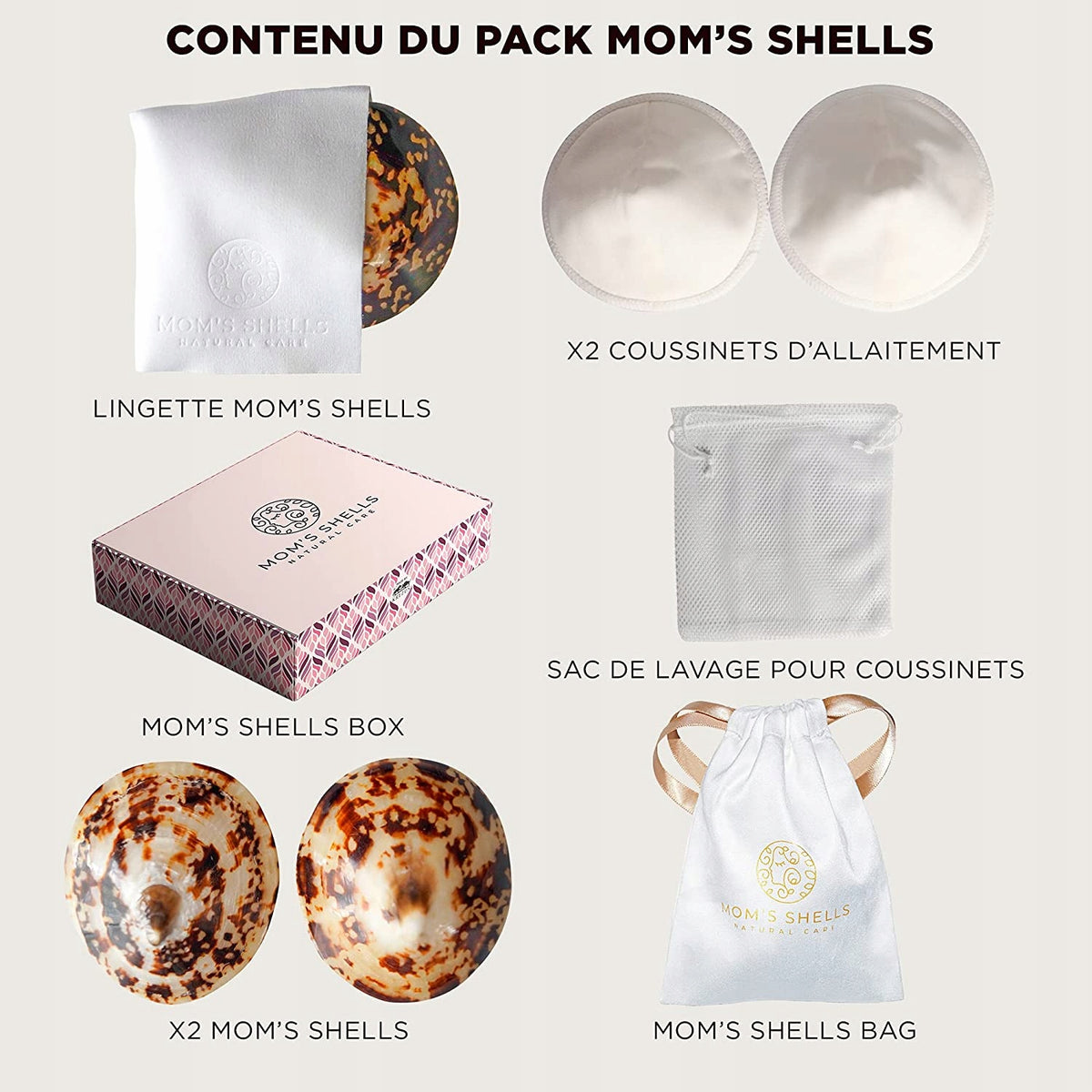 MOM'S SHELLS Muscheleinlagen mit Perlmutt Größe S
