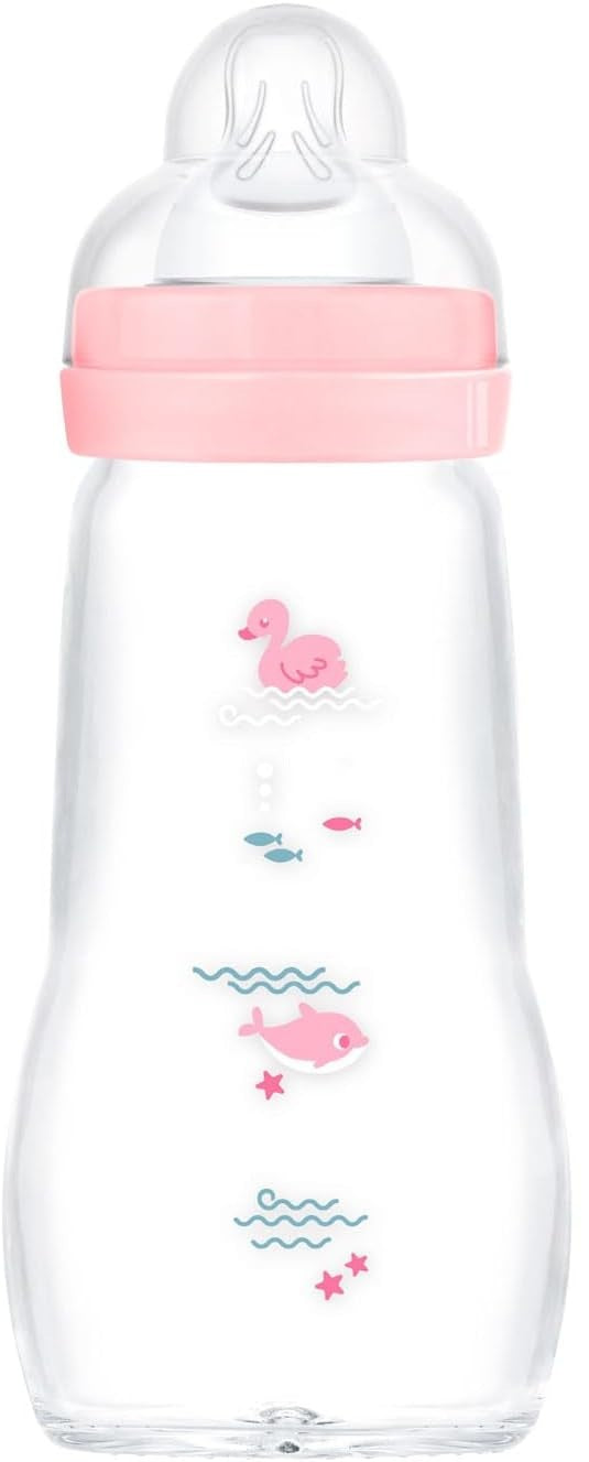 MAM Feel Good Glasflasche 260 ml Sauger 2 mittlerer Durchfluss 2 M+ ENTE