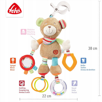 FEHN OSKAR Greifling mit Rassel und Beißring für Kinderwagen, Babyschale