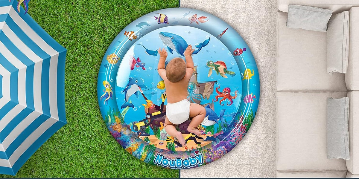 NOUBABY XXL Wasserspielmatte für Bauchlage 100 cm OZEAN