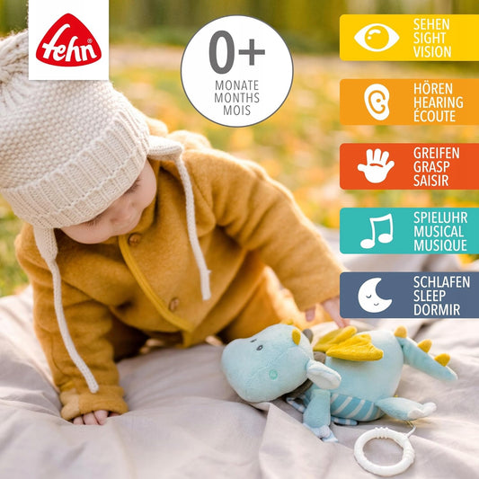FEHN Petit Château suspension dragon 26cm avec boîte à musique