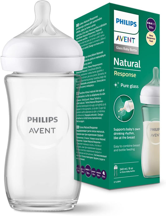 PHILIPS AVENT Biberón Natural RESPONSE vidrio 240 ml 1 mes+