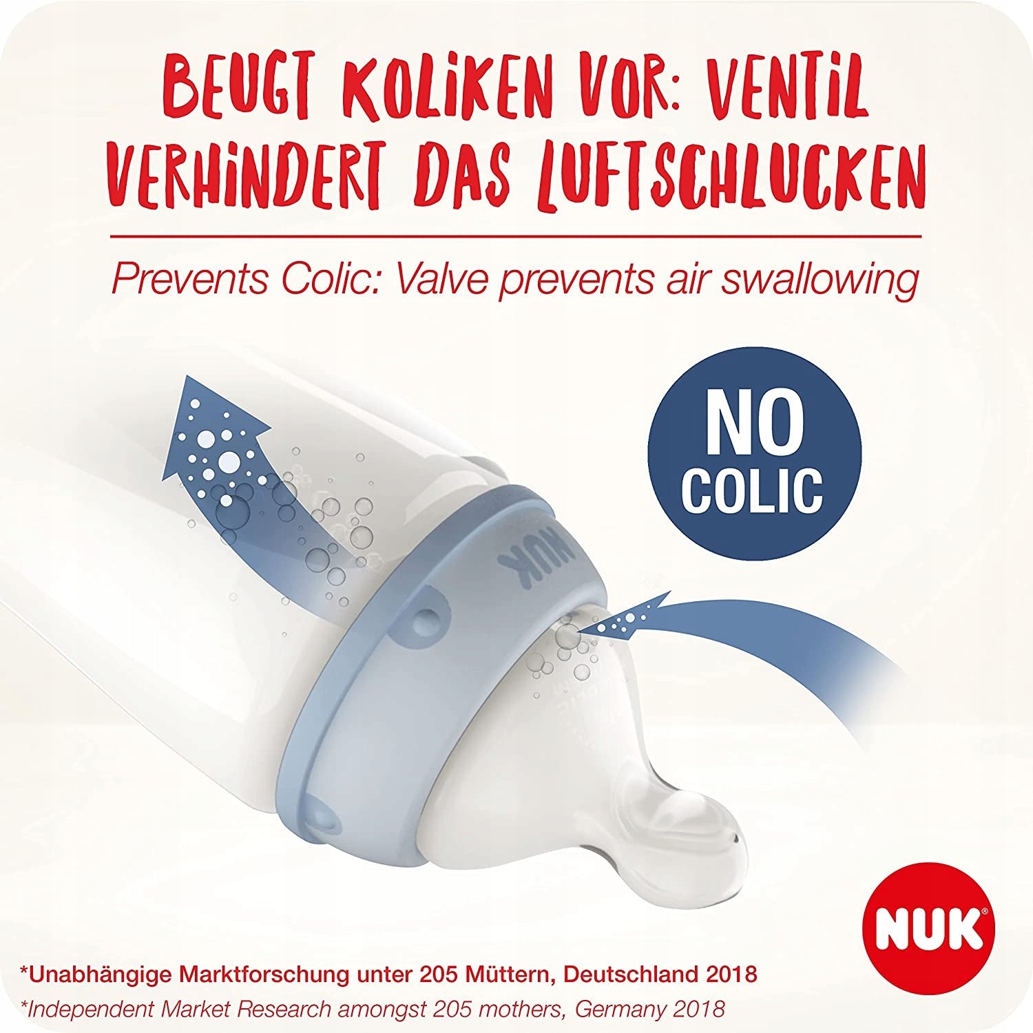 NUK No Colic zestaw butelek 3x 300 ml 0-6 - zdjęcie 3