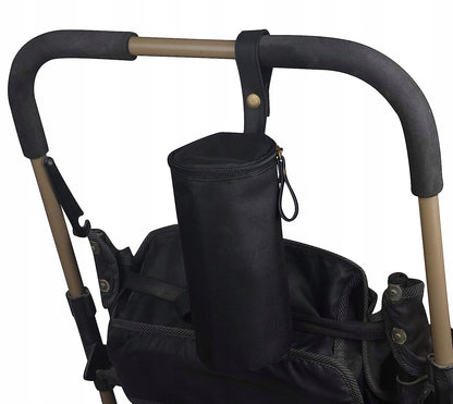 BABY ON BOARD torba na pieluchy i akcesoria SIMPLY SWIRL czarna, z uchwytem na wózek i pokrowcem termicznym