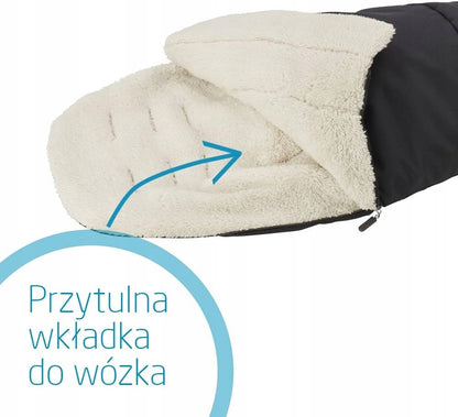 MAXI-COSI uniwersalny śpiworek do wózków czarny, przytulna wkładka do wózka na zimę